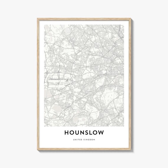 Hounslow West London United Kingdom Minimalist City Map Wall Art