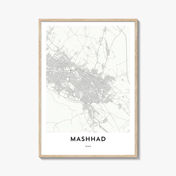 Mashhad Iran Minimalist City Map Line Drawing Home Decor Poster