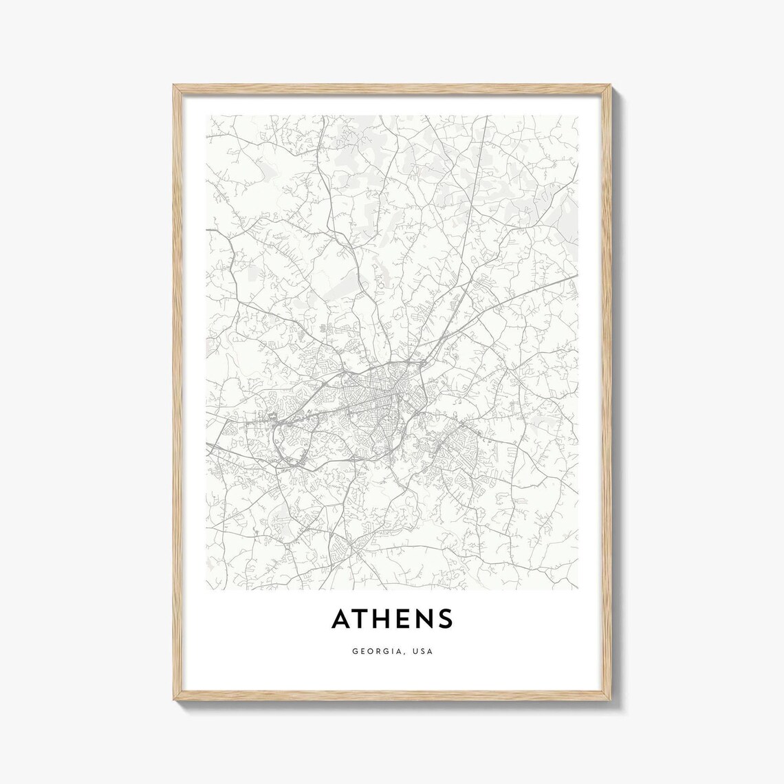 Athens Georgia USA Minimalist City Map Street Grid Modern Print