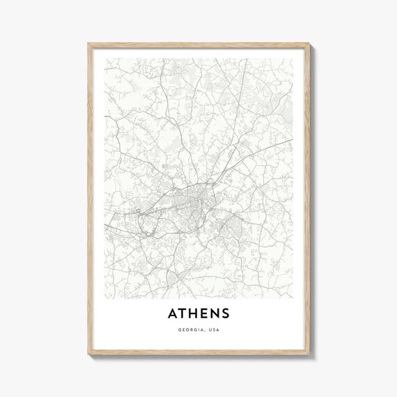 Athens Georgia USA Minimalist City Map Street Grid Modern Print