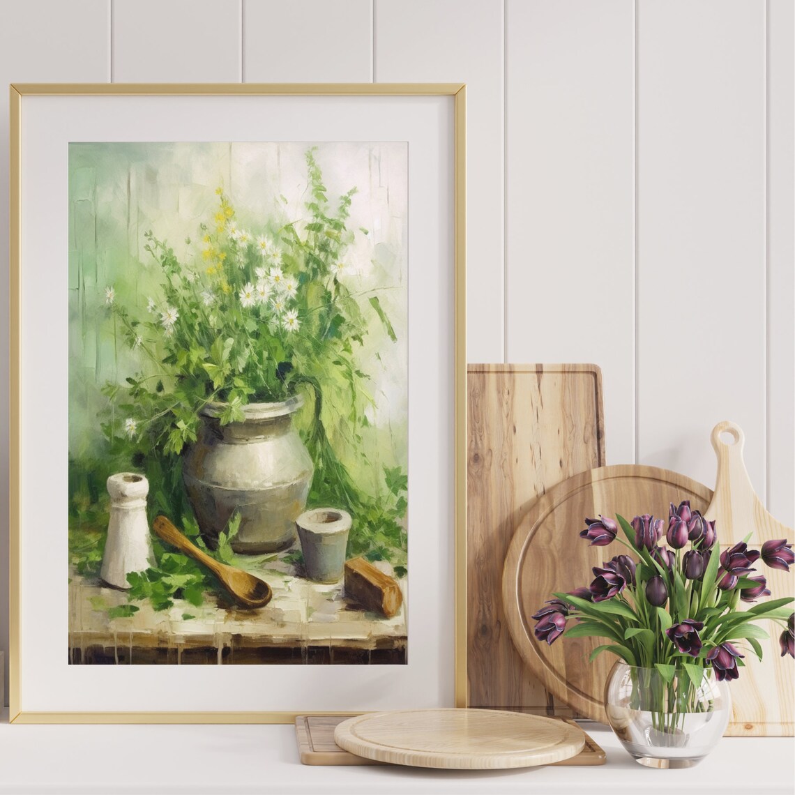 Kitchen Watercolor Herbs Poster, Botanical Wall Art Print - Image 4