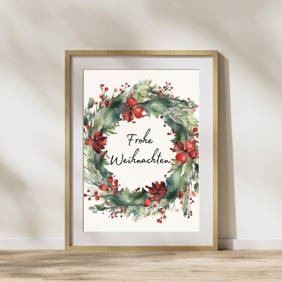 Christmas Wreath Poster, Holiday Decoration Print - Image 4