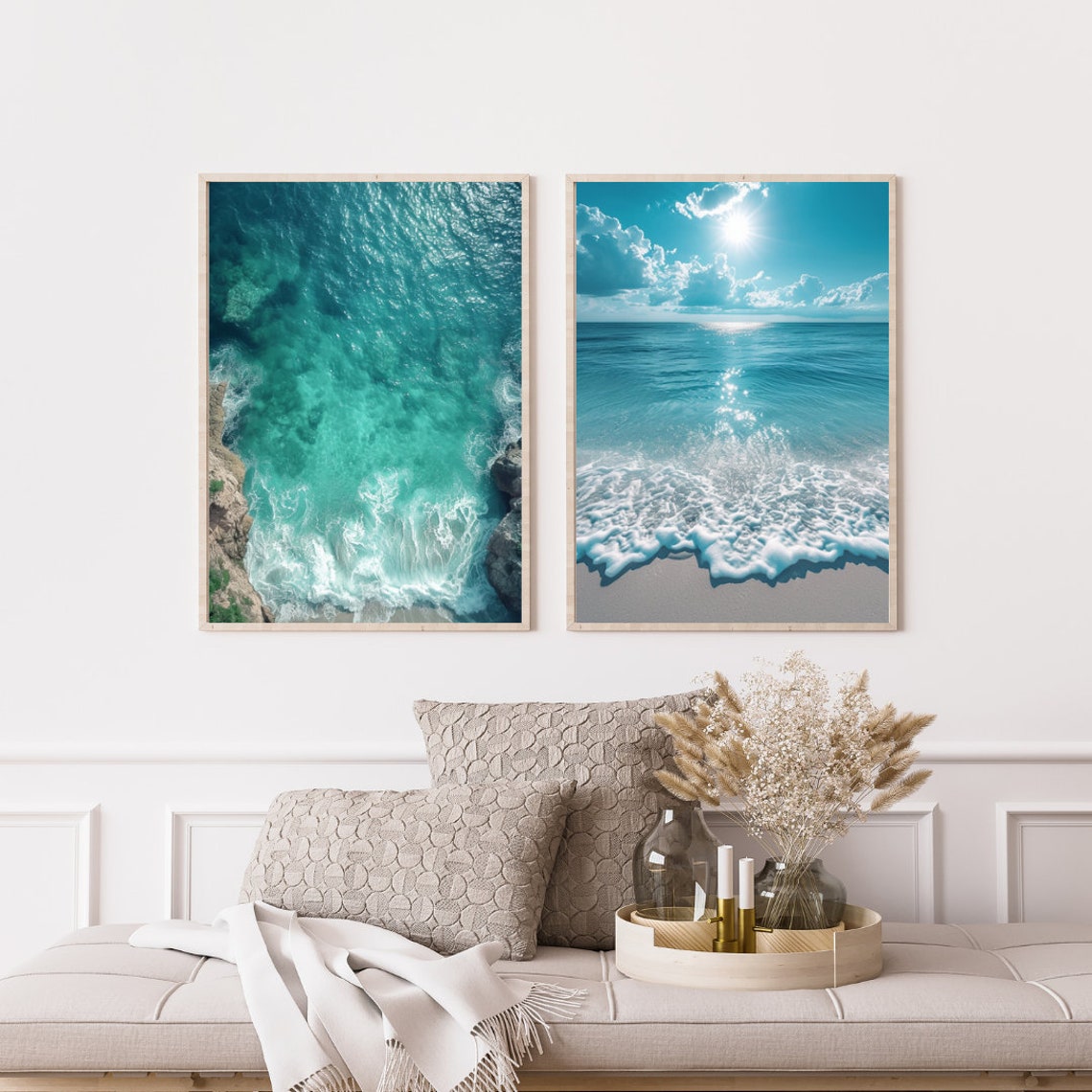 Sunny Turquoise Beach Sea View Sparkling Ocean Waves Summer Poster - Image 3
