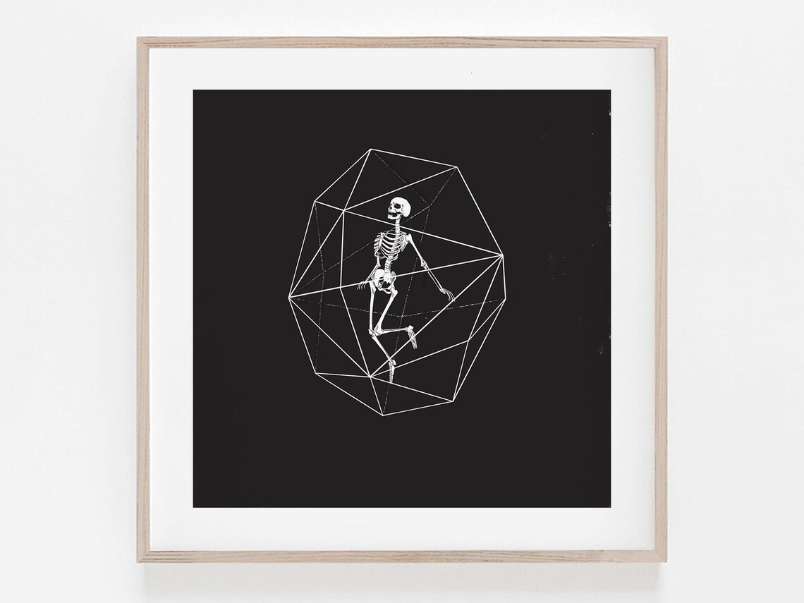 Geometric Skeleton Art Print Metroidinspired Minimalist Wall Decor