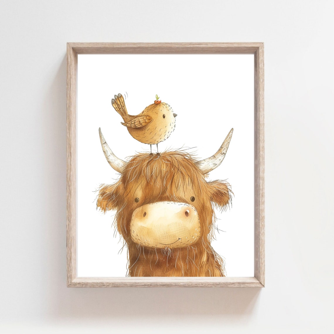 Highland Cow Poster Farm Animal Prints Watercolor Art Farm Nursery Decor Animal Art Animals Wall Art Nursery Wall Art Farm Decor