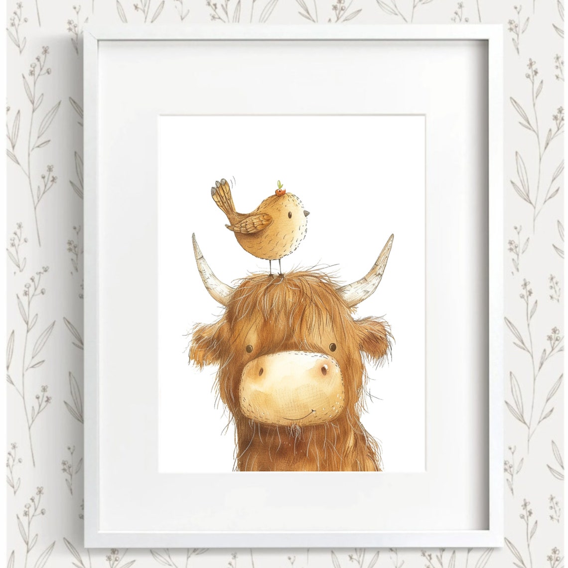 Highland Cow Poster Farm Animal Prints Watercolor Art Farm Nursery Decor Animal Art Animals Wall Art Nursery Wall Art Farm Decor - Image 2