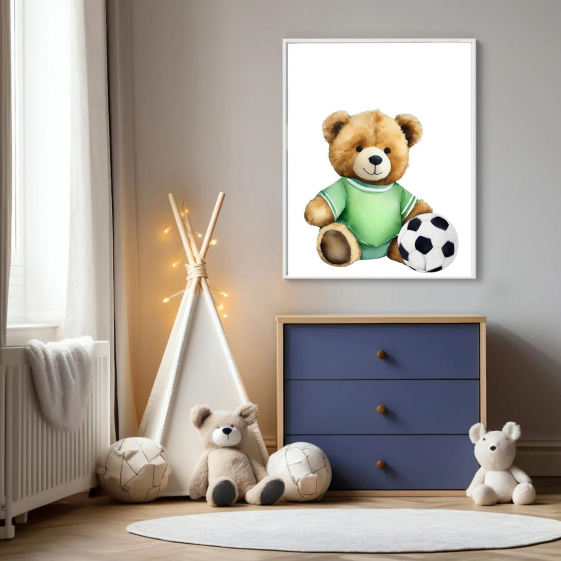 Soccer Wall Art Soccer Print Soccer Poster Soccer Decor Kids Room Decor Sport Nursery Sport Theme Soccer Theme Football - Image 2