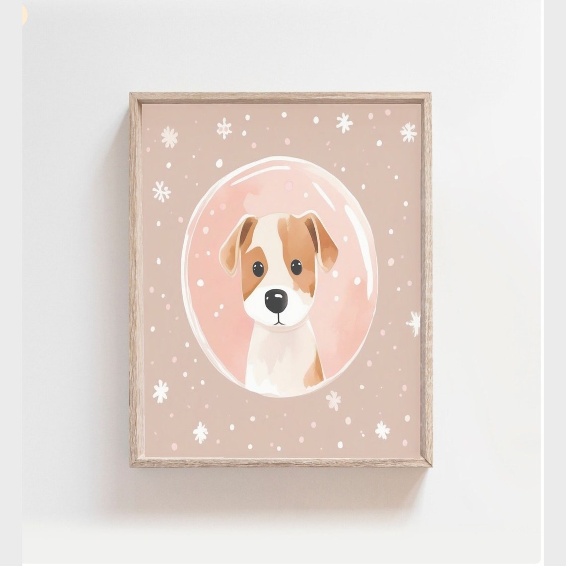 Fun Puppy Dog In A Bubble Kids Wall Art Baby Wall Decor Baby Shower Gift Cute Puppy Poster Kids Bathroom Art Dog Portrait - Image 3