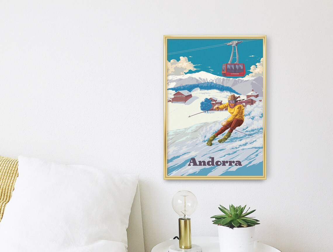 Andorra Vintage Ski Travel Poster Art Print - Image 3
