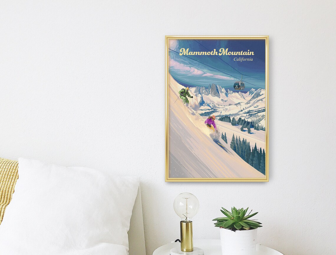 Mammoth Mountain Vintage Travel Poster, California - Image 3