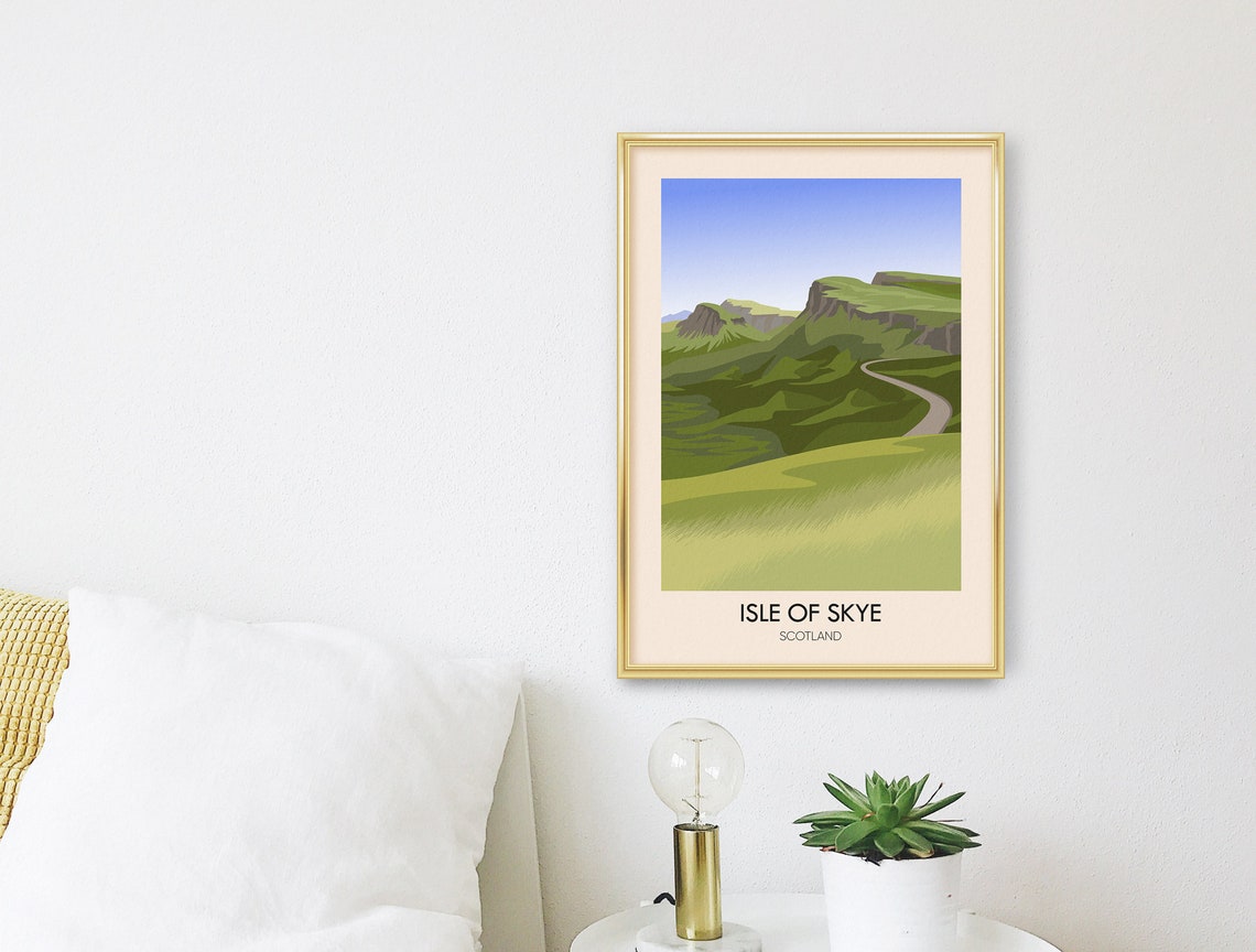 Isle Of Skye Poster Scotland The Quiraing Hiking Old Man Of Storr National Park Vintage Travel Print Trotternish Ridge Staffin Art - Image 3
