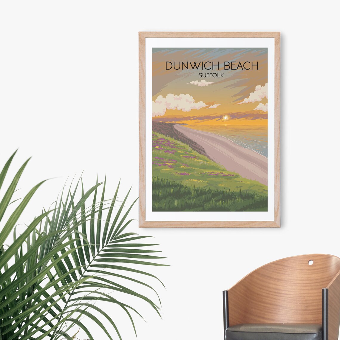 Dunwich Beach Vintage Travel Poster, Suffolk Coast - Image 3
