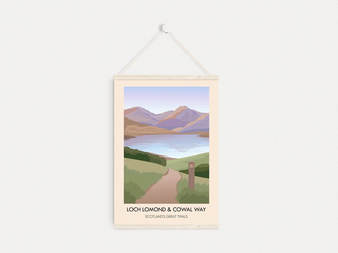 Loch Lomond and Cowal Way Scotland Calm Trail Marker View Poster - Image 4