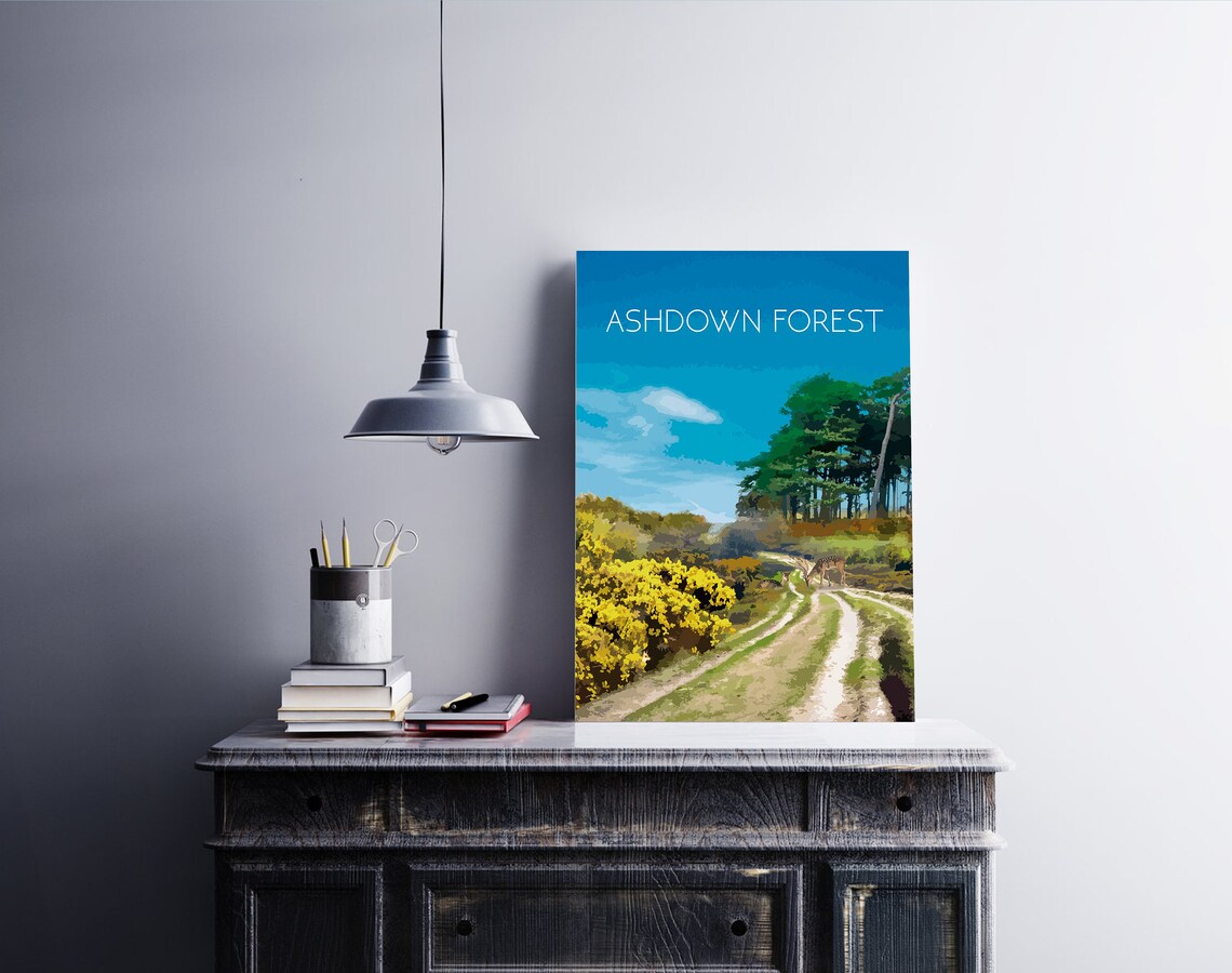 Ashdown Forest Vintage Travel Poster, English Countryside - Image 3