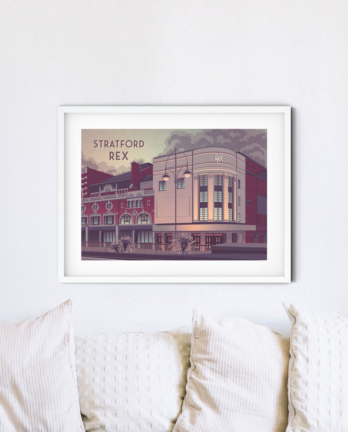 Stratford Rex Poster East London Newham Nightclub Cinema Music Venue Vintage Travel Print Art Deco Building Sync Clubbing Framed - Image 4