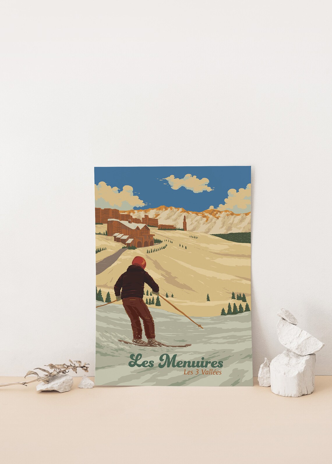 Les Menuires Ski Resort Travel Poster, French Alps - Image 4