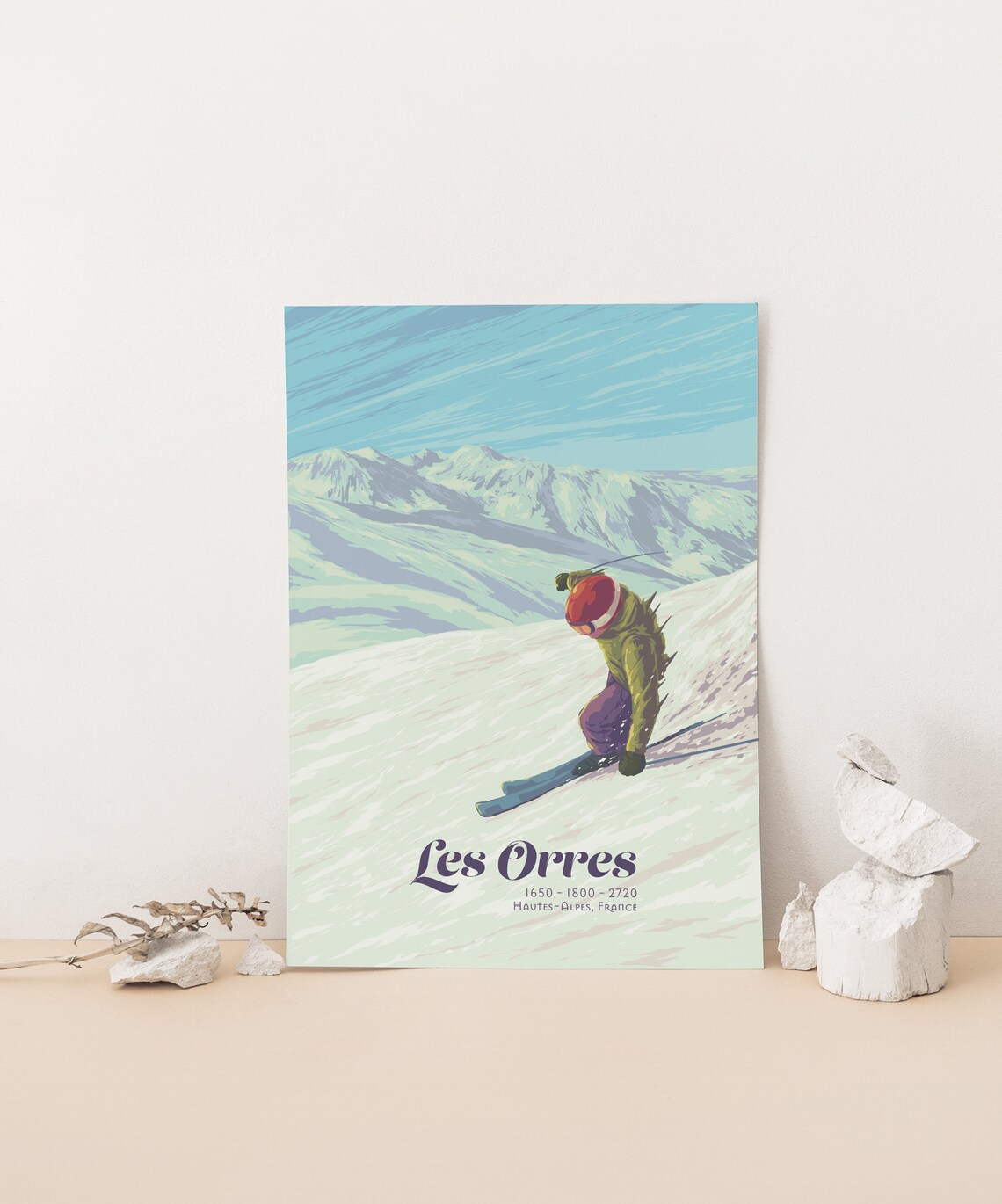 Les Orres Ski Resort Hautes-Alpes France Vintage Travel Poster - Image 2