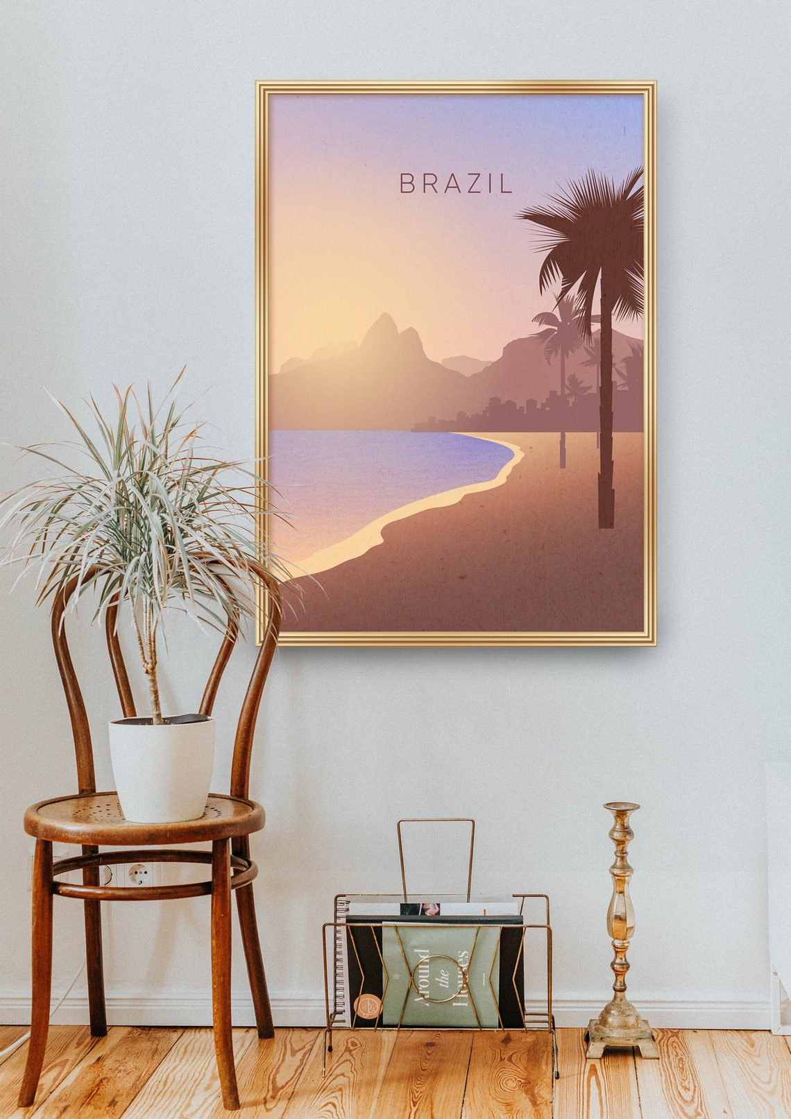 Brazil Minimal Travel Poster Rio De Janeiro Brazilian Beach Minimalist Framed Travel Print Wall Art Sao Paolo Salvador Illustration - Image 2