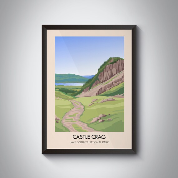 Castle Crag Lake District National Park Rocky Fell Valley Path Hiking Poster