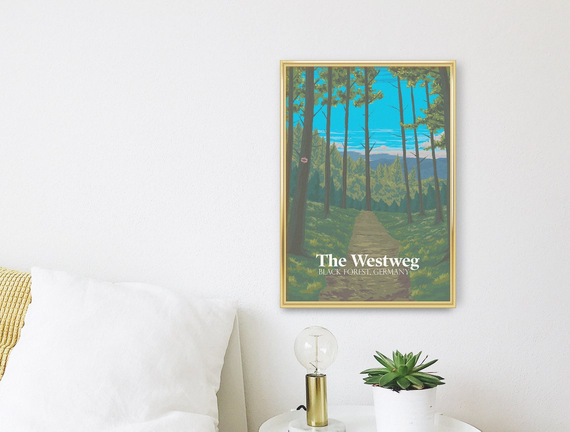 Westweg Hiking Trail Black Forest Germany Vintage Travel Poster - Image 3