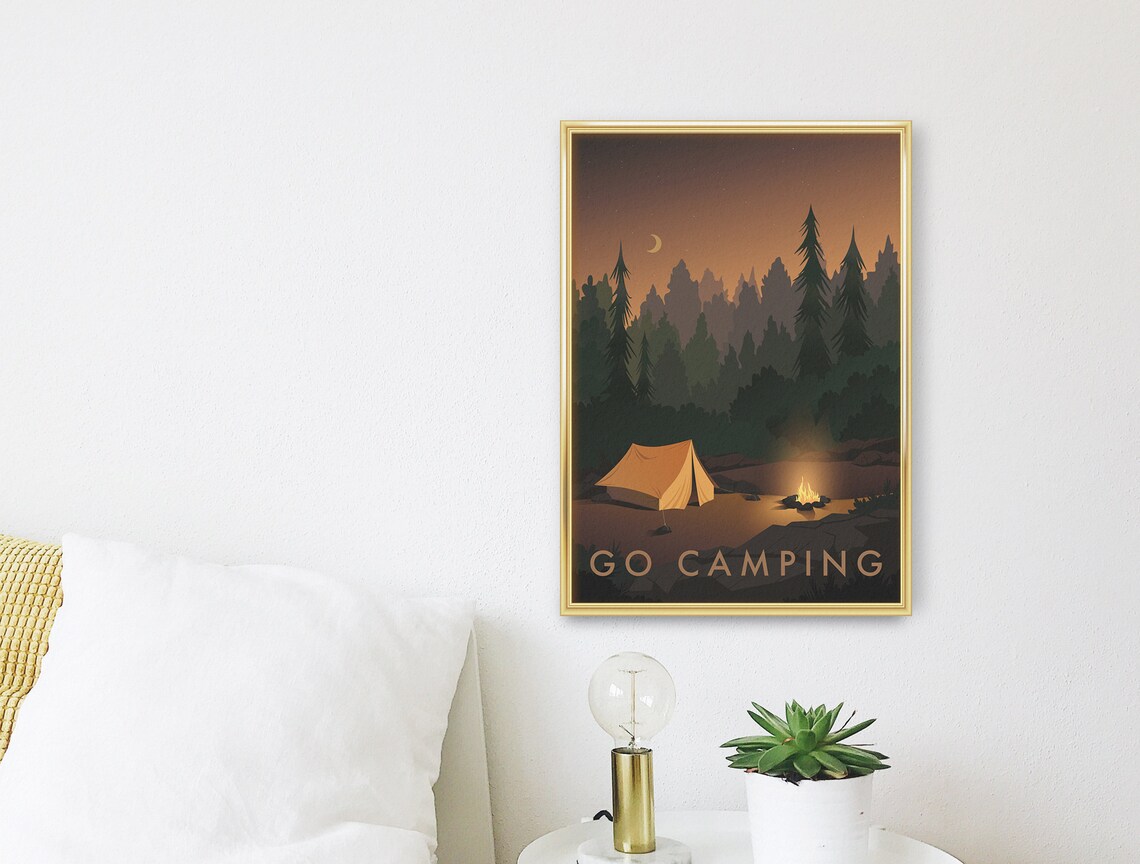 Go Camping Vintage Travel Poster, Outdoor Adventure - Image 3
