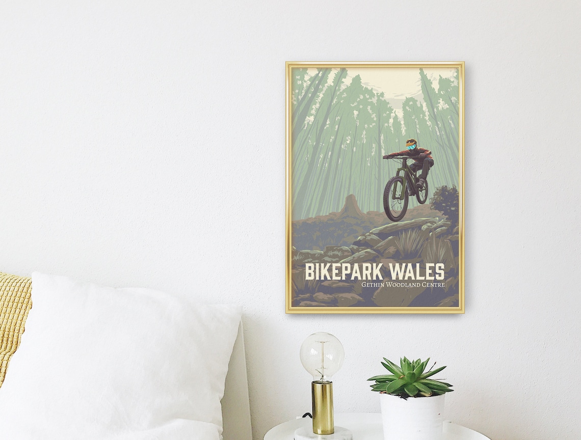 Bikepark Wales Travel Poster, Mountain Bike Art - Image 2