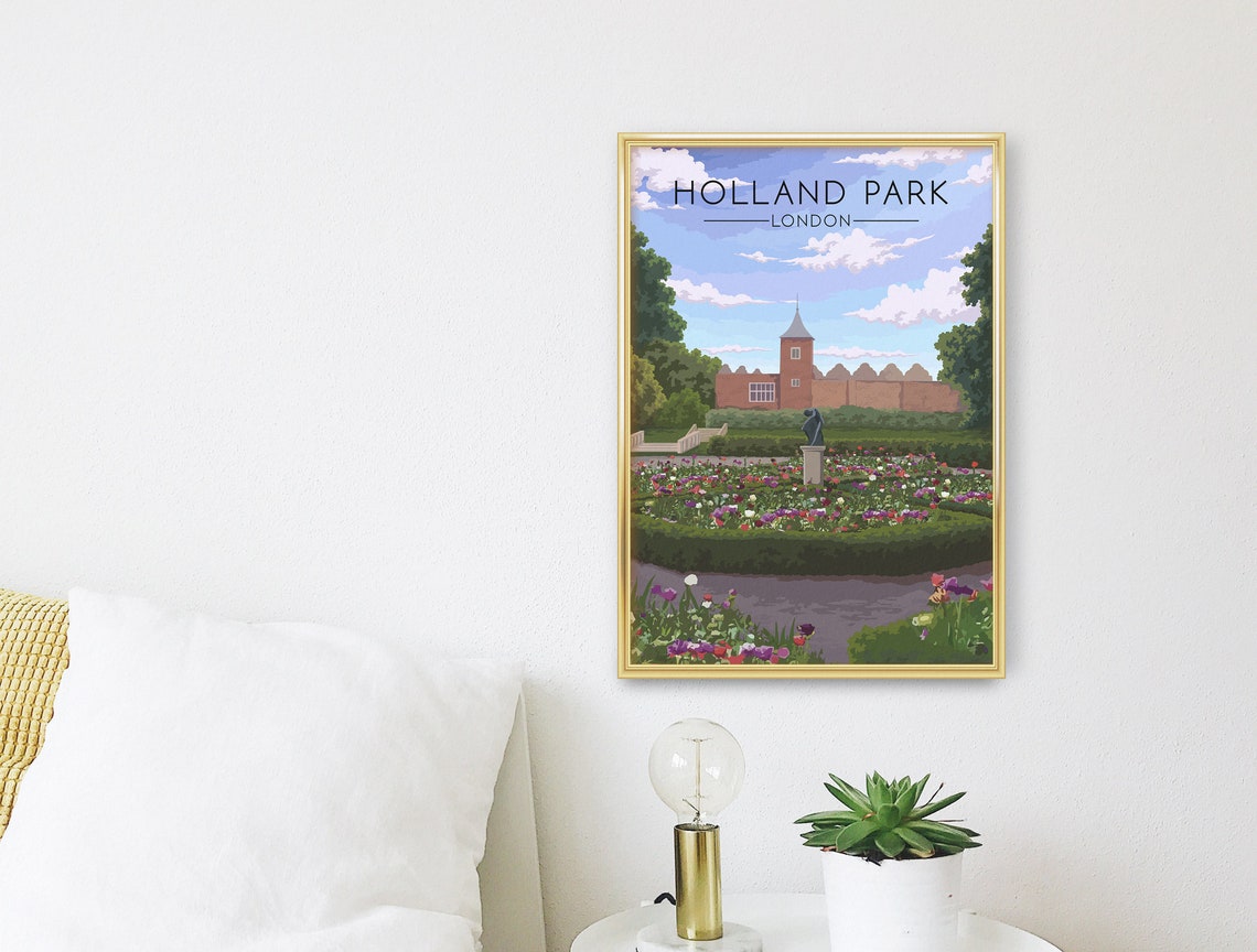 Holland Park London Flower Garden House Travel Poster Scenic Gift - Image 3