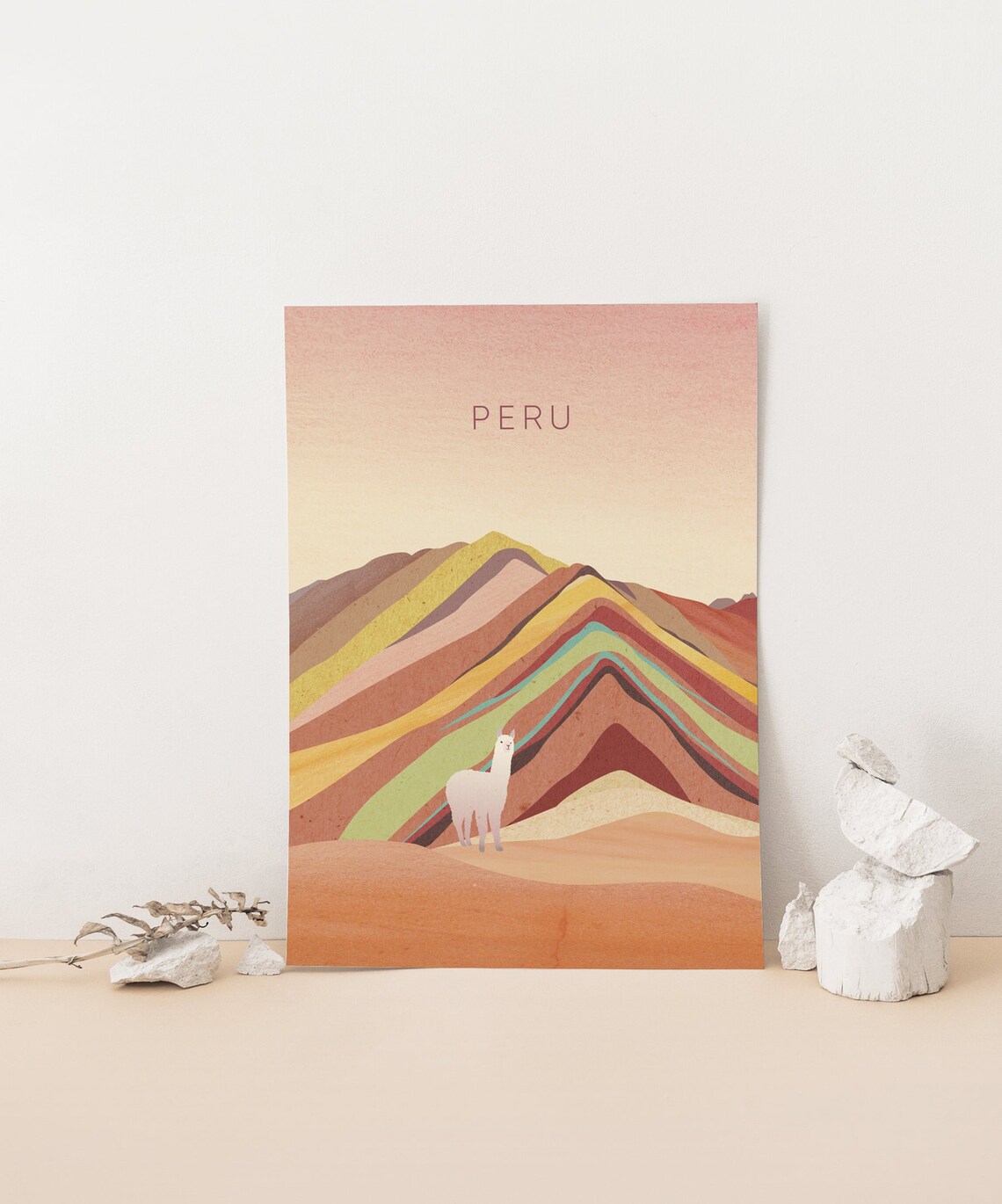 Peru Minimal Travel Poster, Cusco Rainbow Mountains - Image 4