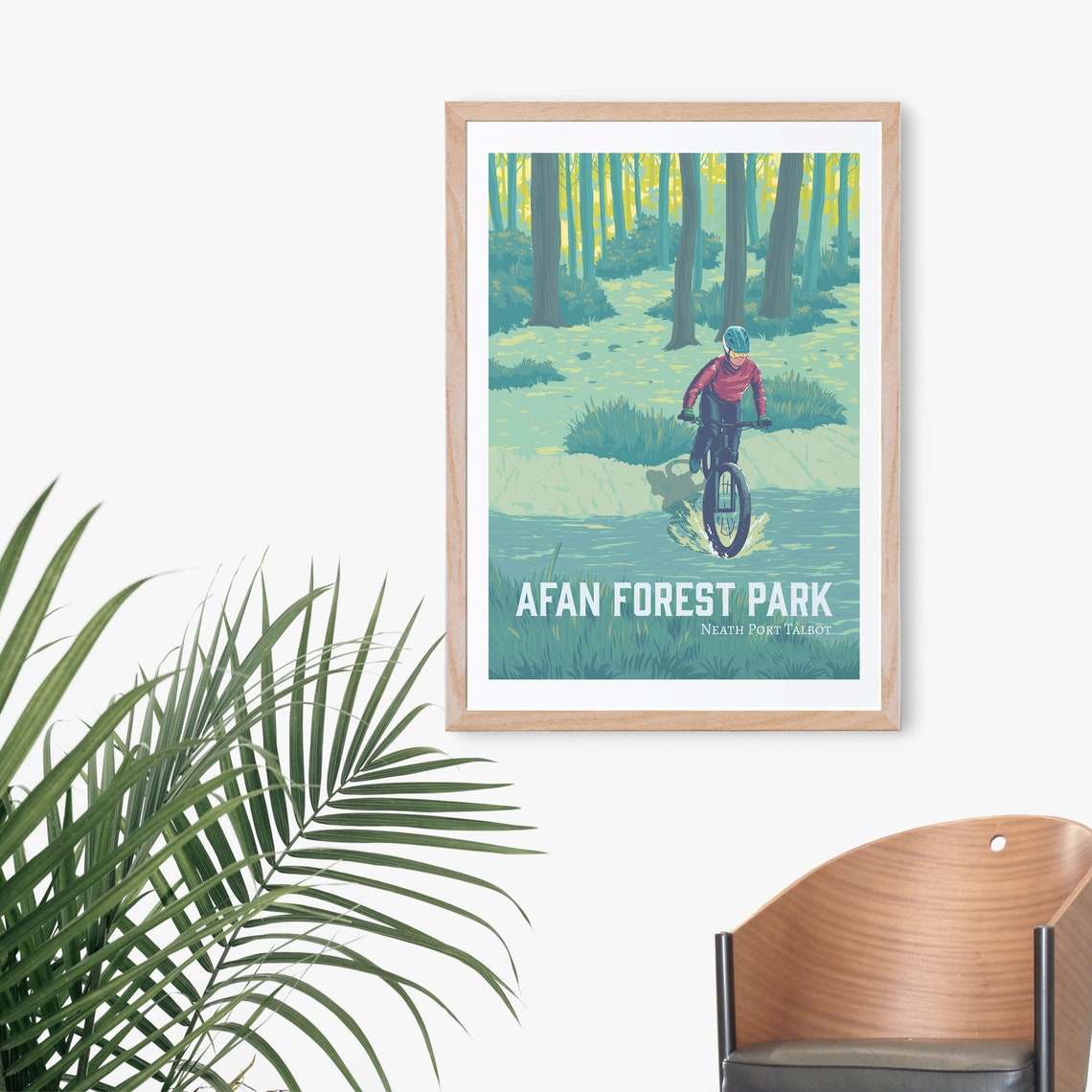 Afan Forest Park Splash Vintage Neath Port Talbot MTB Poster - Image 3
