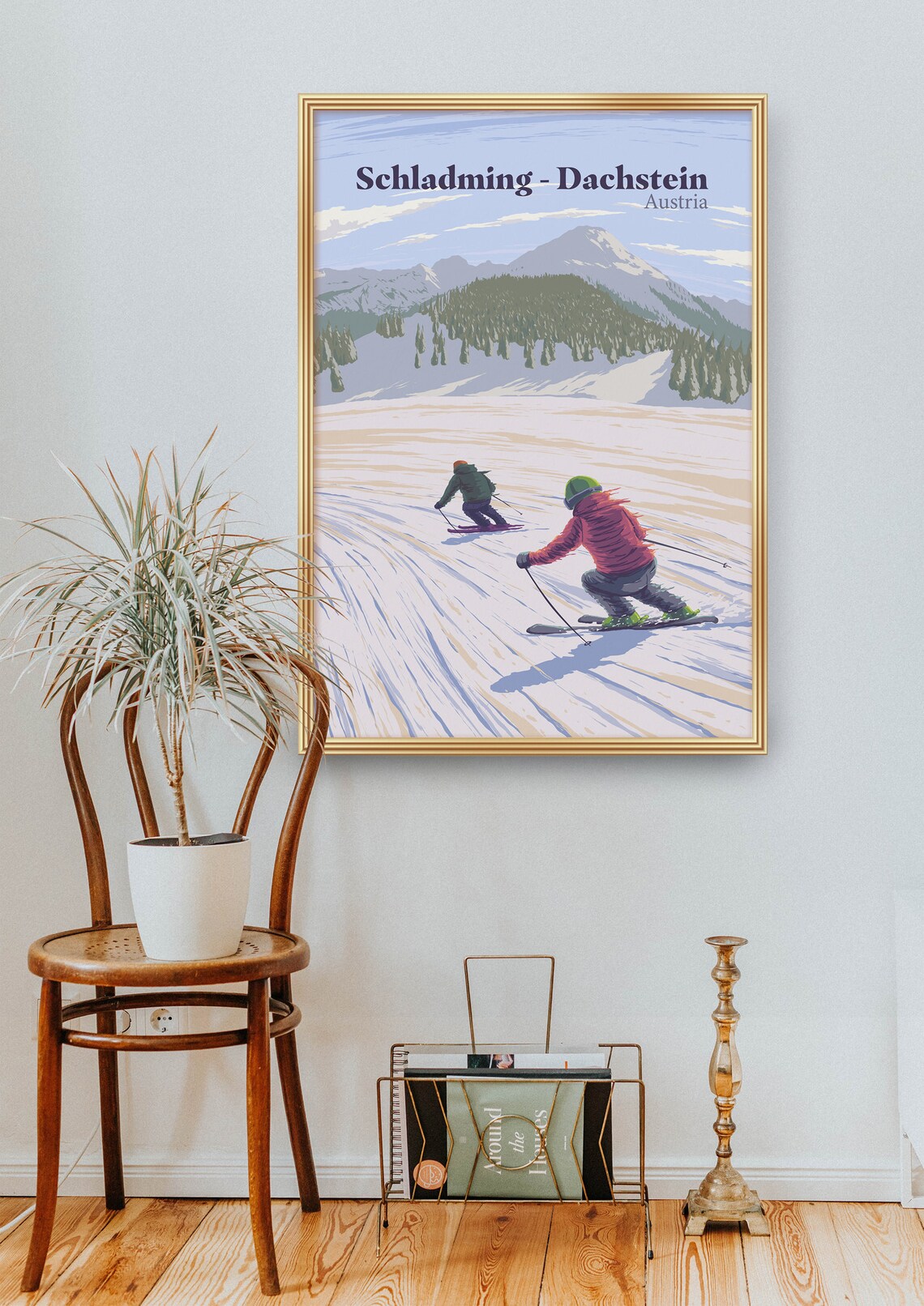 Schladming Dachstein Austria Ski Resort Vintage Travel Art Poster - Image 2