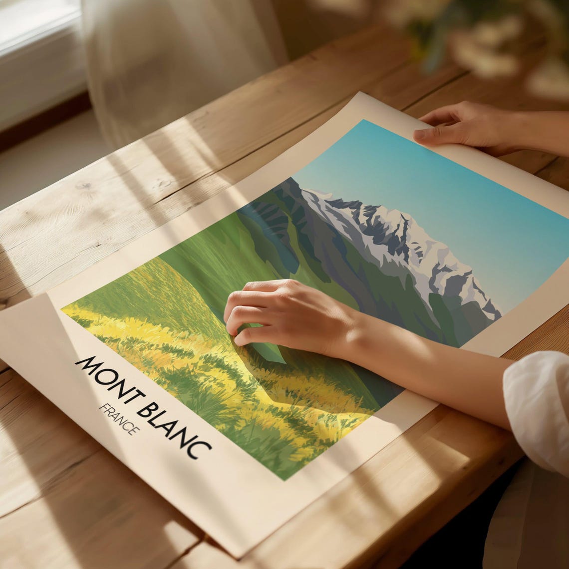 Mont Blanc France Travel Poster Mont Blanc Wall Art Mont Blanc Poster France Travel Poster Mont Blanc Print Mountain Art Print - Image 2