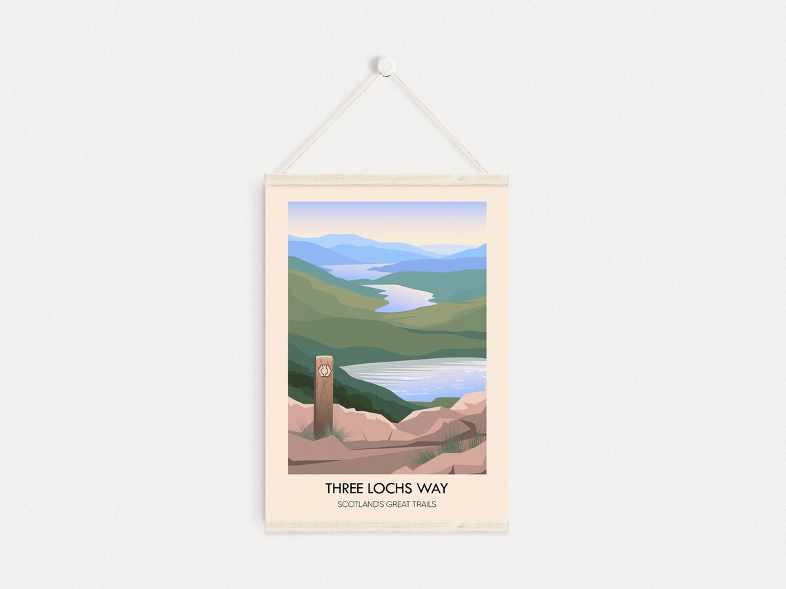 Three Lochs Way Vintage Travel Poster Print - Image 4
