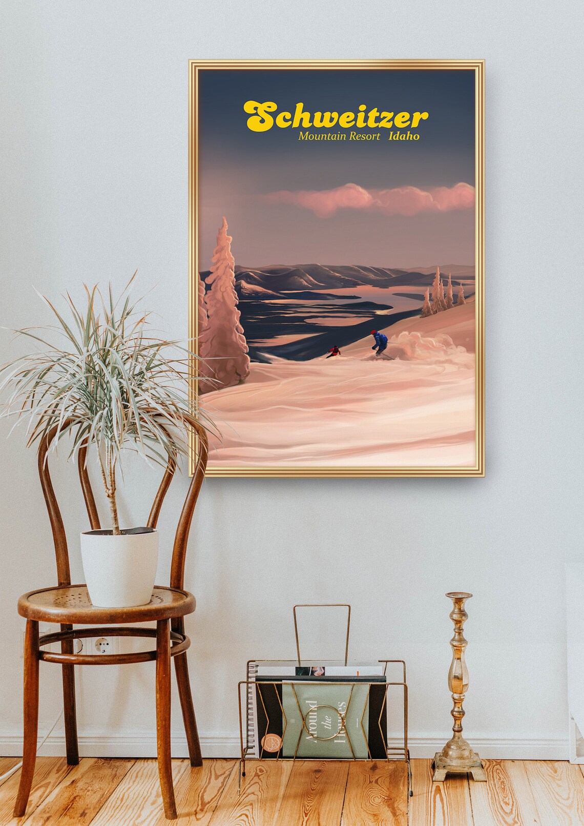 Schweitzer Mountain Resort Idaho Vintage Travel Poster - Image 2