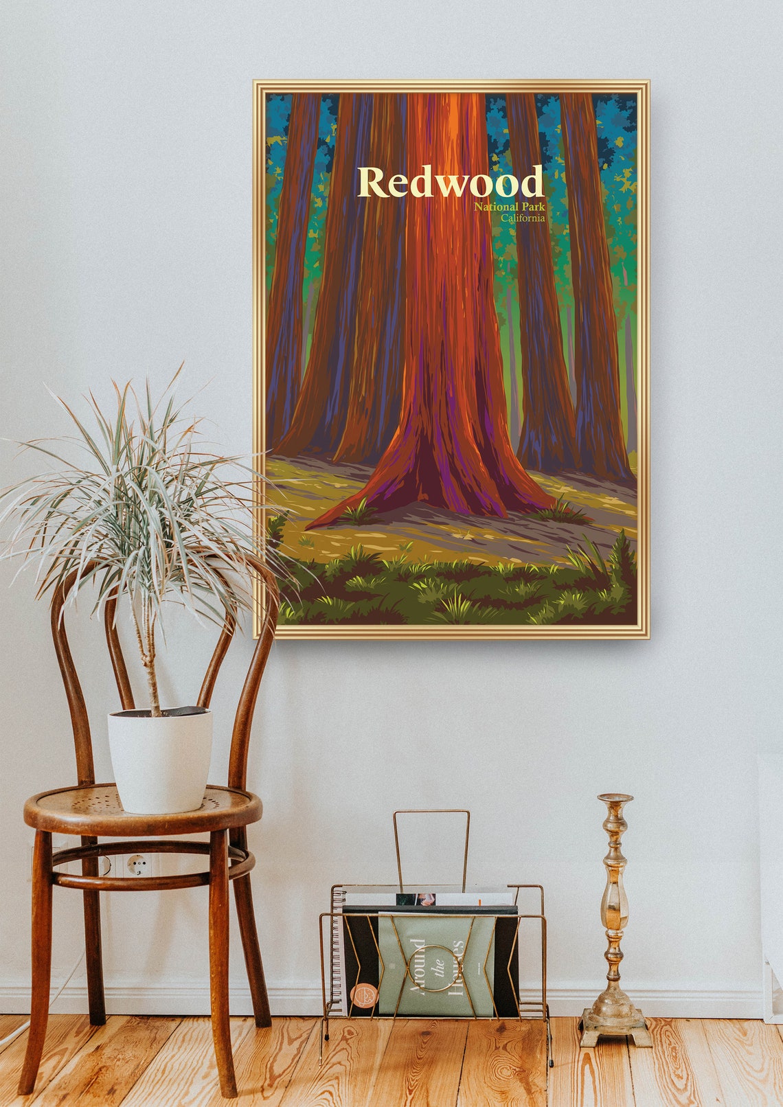 Redwood National Park Giant Tree Trunk Forest Closeup Poster - Image 2