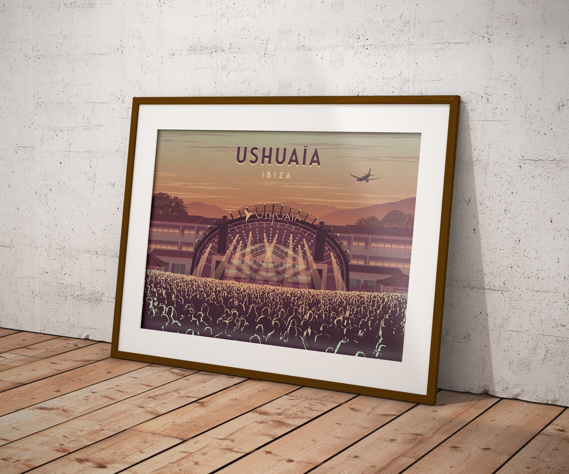 Ushuaia Ibiza Nightclub Vintage Travel Poster - Image 3