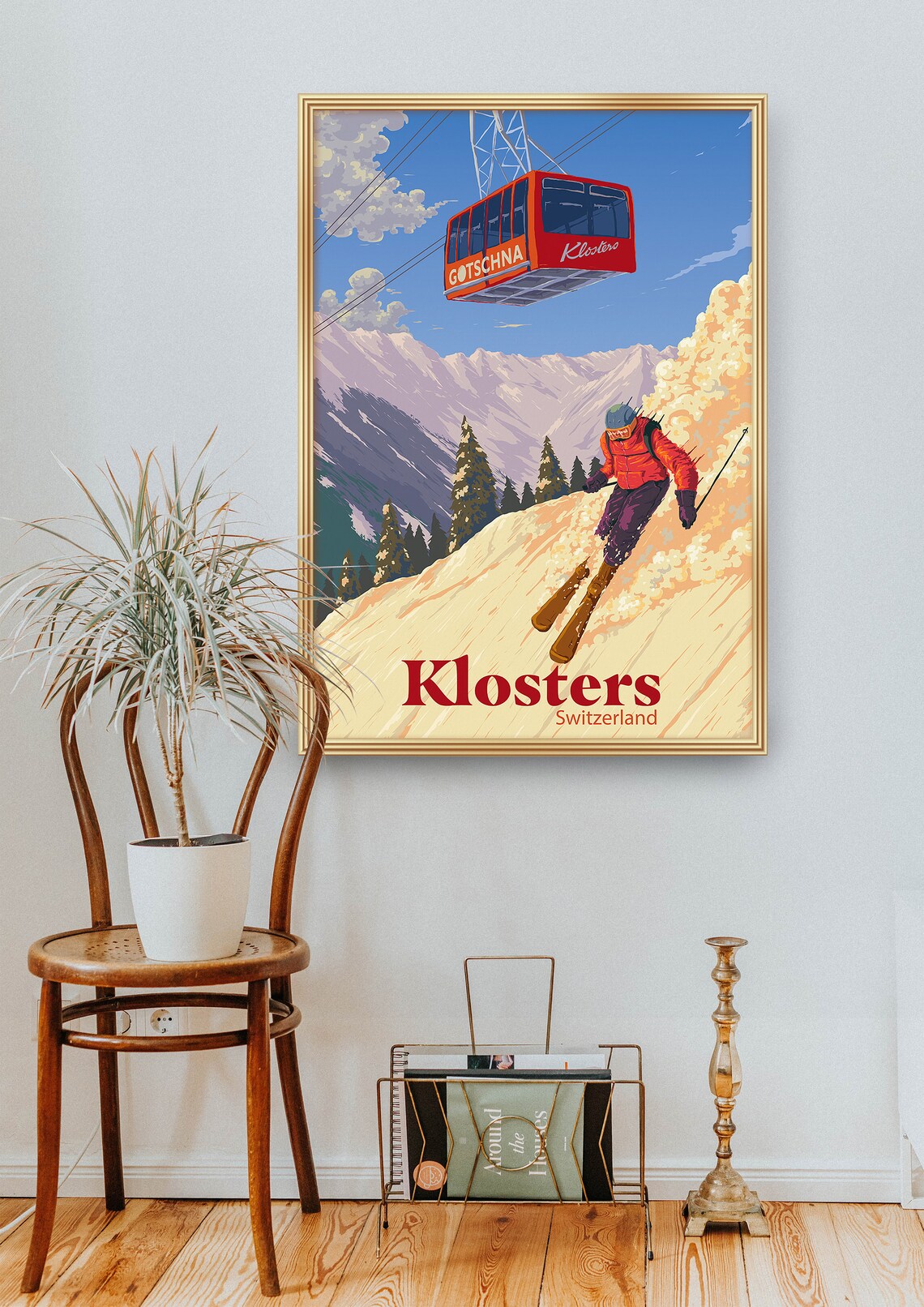 Klosters Ski Resort Vintage Ski Poster Art Print - Image 2
