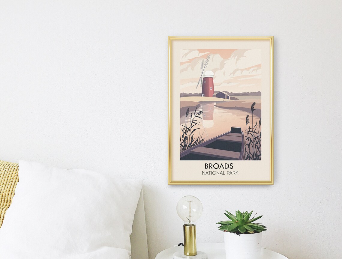 Broads National Park Vintage Travel Poster, Norfolk - Image 3