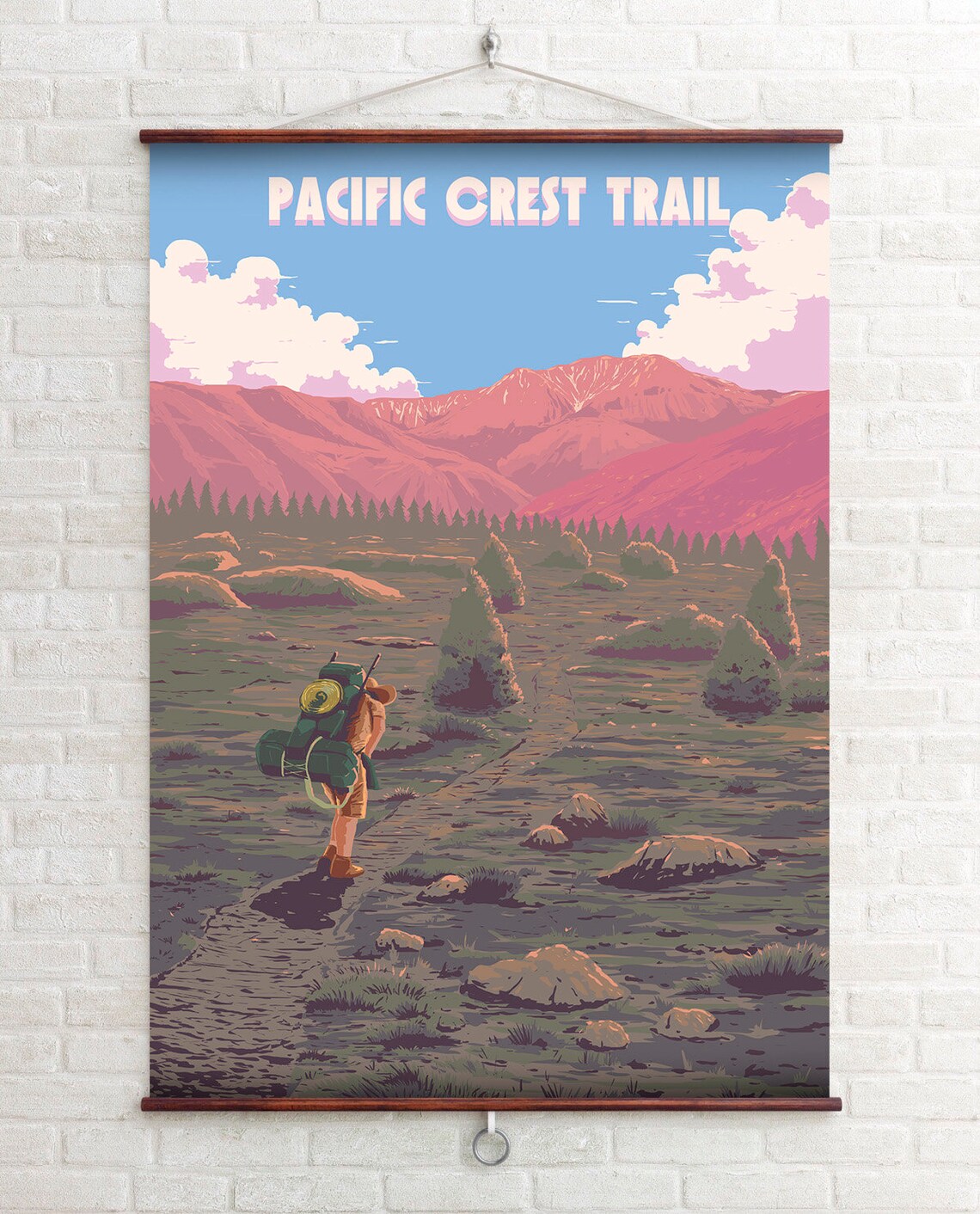 Pacific Crest Trail Travel Poster, USA Hike Map - Image 4