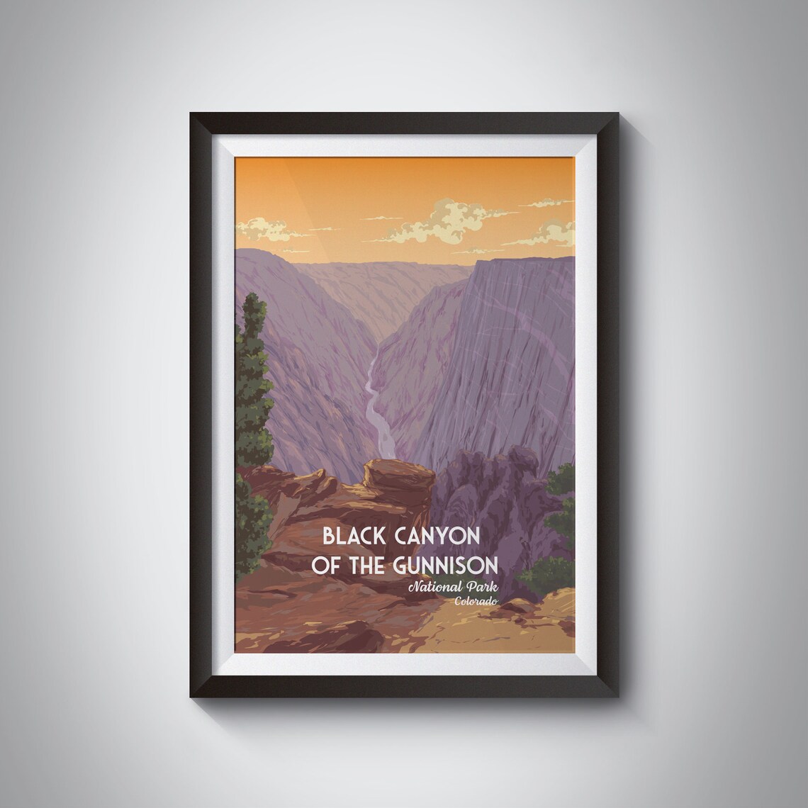 Black Canyon of the Gunnison Deep River Gorge Colorado Poster