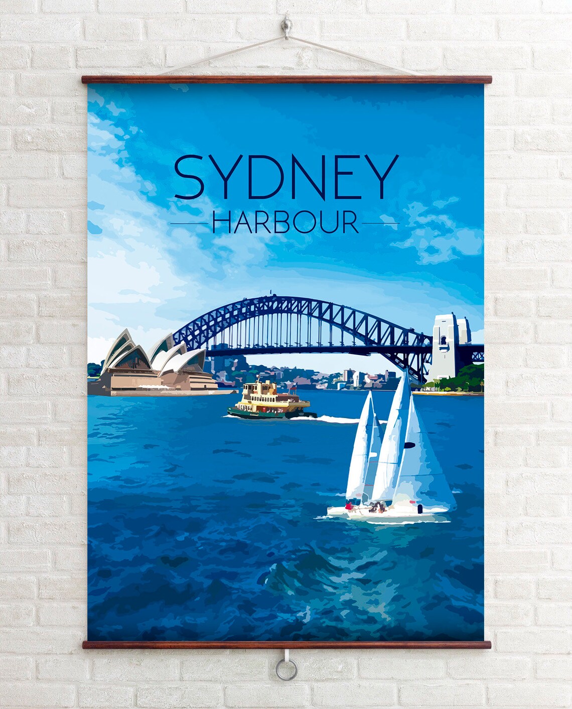Sydney Harbour Retro Travel Poster Art Print - Image 2
