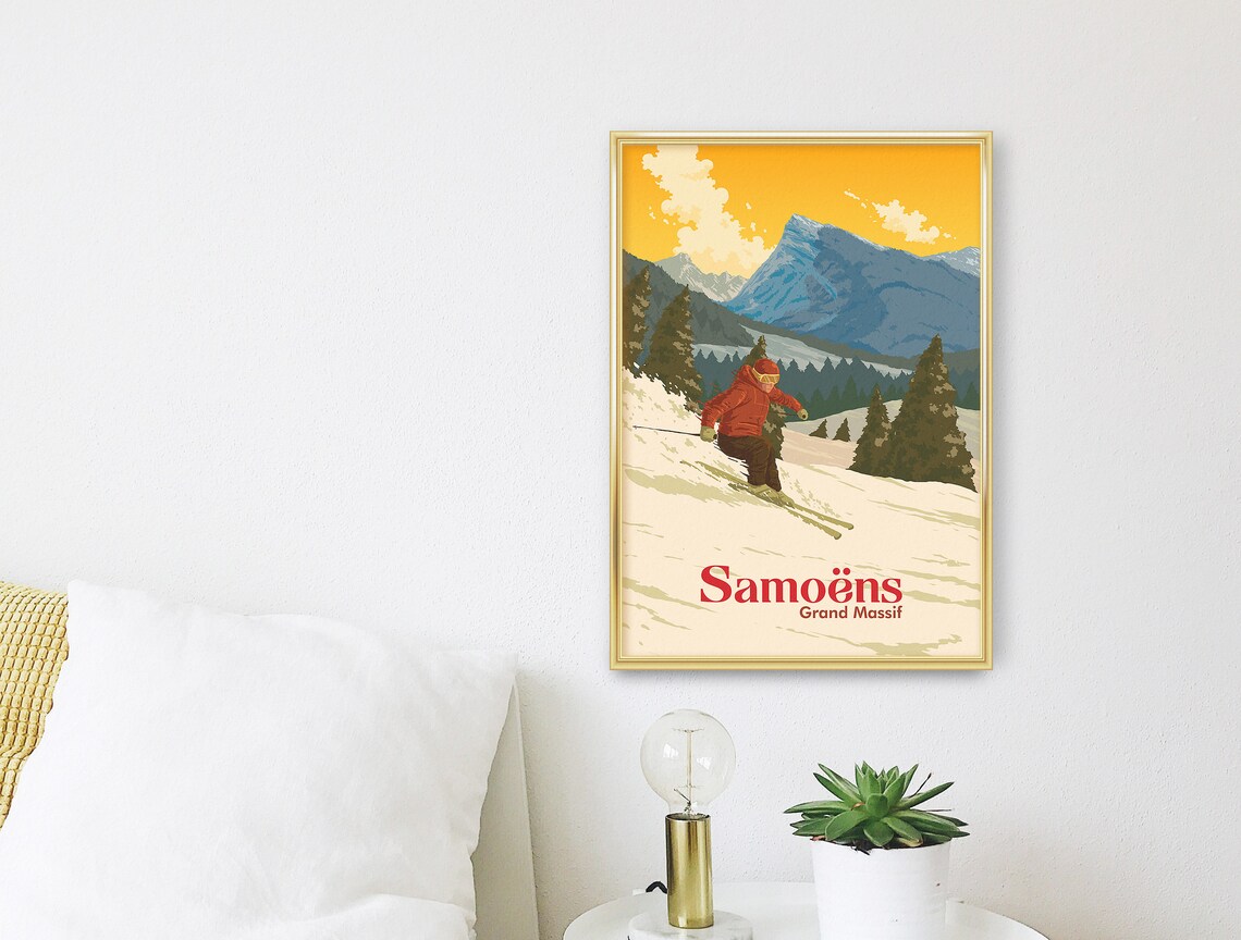 Samoens Ski Resort Poster, Grand Massif Vintage Travel - Image 3