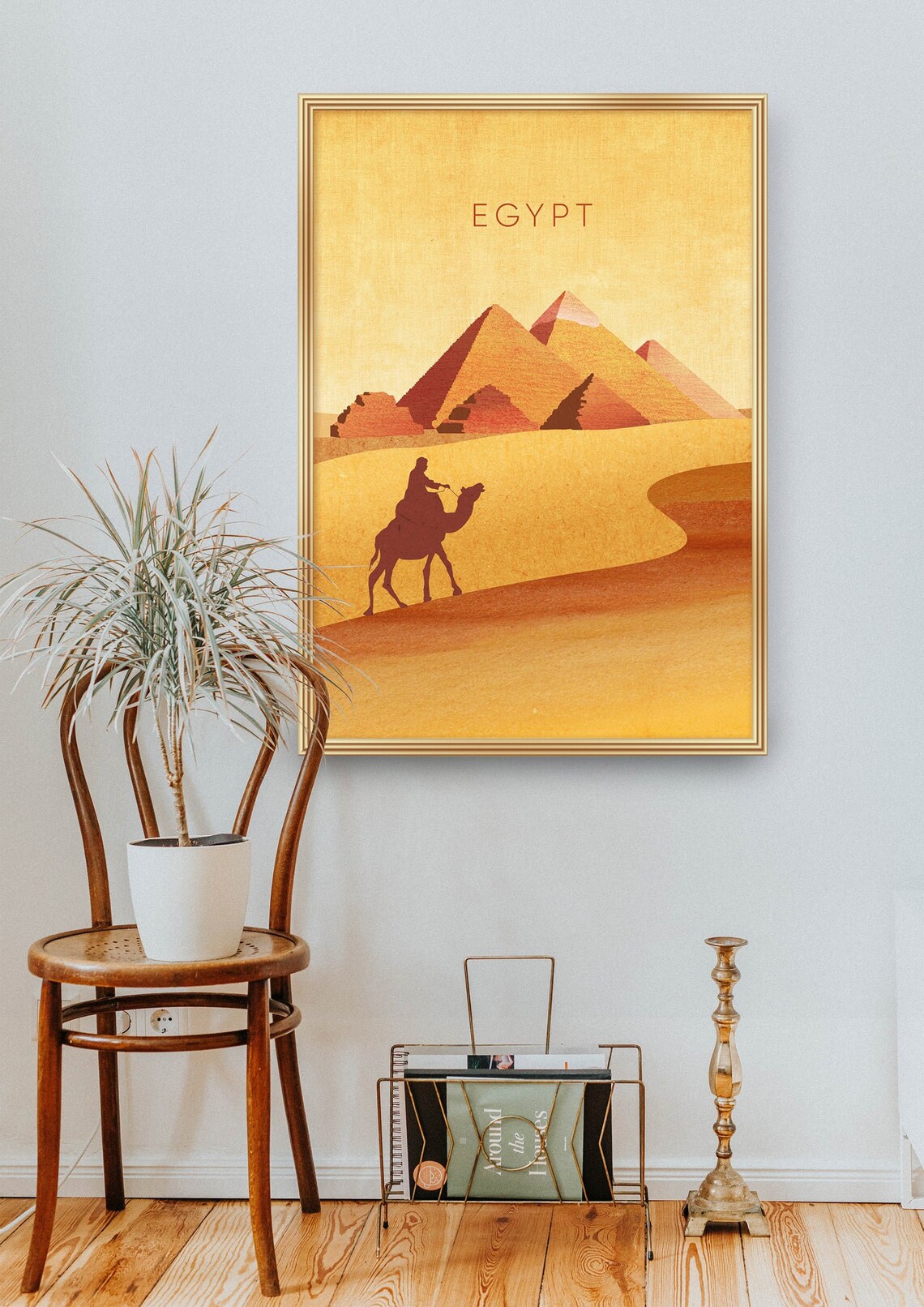 Egypt Great Pyramids of Giza Camel Desert Sunset Travel Poster - Image 2