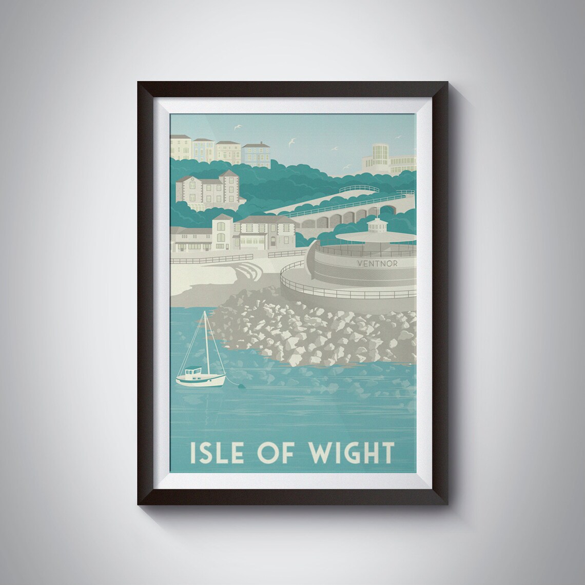Isle Of Wight Ventnor Retro Travel Poster Print