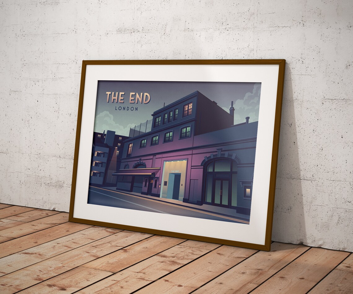 The End Nightclub London Vintage Travel Poster - Image 3