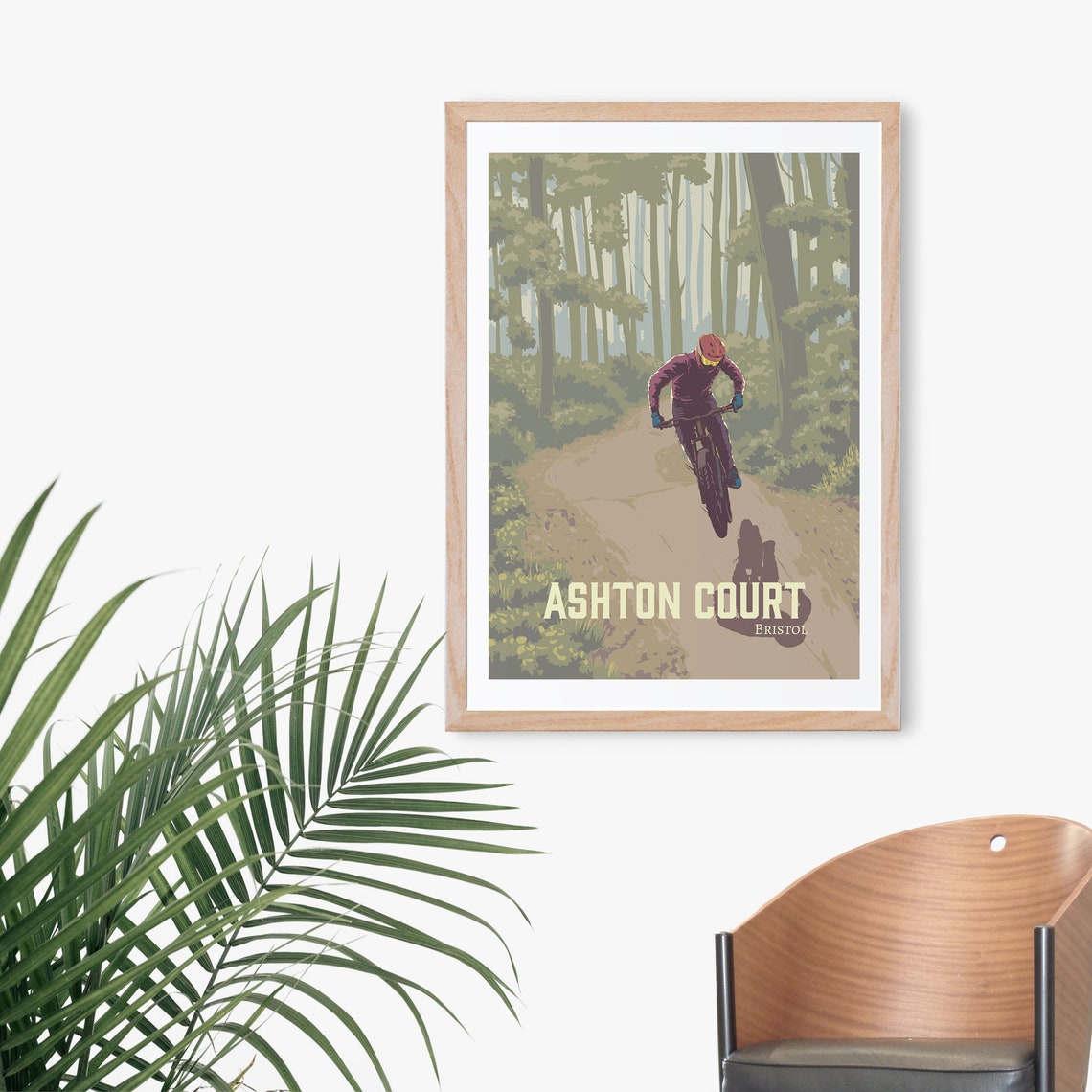 Ashton Court Mountain Biking Poster Bristol Mtb Travel Print Nova Trails Mountain Bike Art Cycling Gravel Bike Singletrack Flow Trail - Image 3