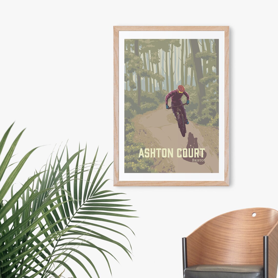Ashton Court Woodland Trail Vintage Bristol Mountain Bike Poster - Image 3