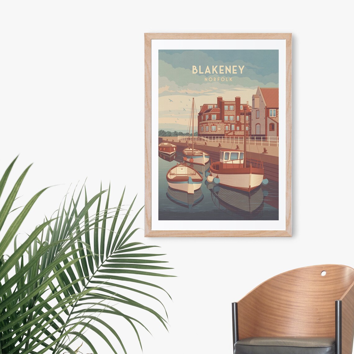 Blakeney Norfolk Harbour Fishing Boats Vintage Travel Poster - Image 3