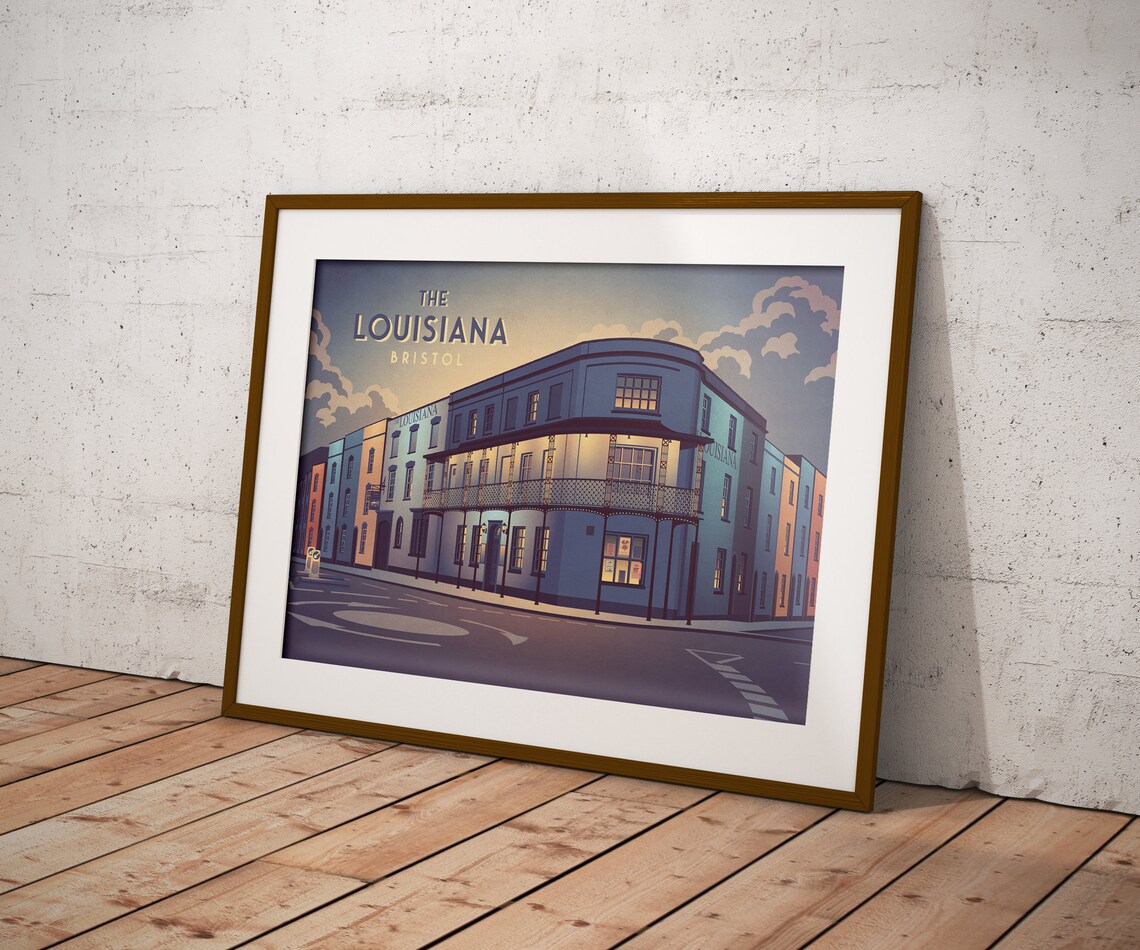 The Louisiana Bristol Live Music Venue Pub Architecture Travel Poster - Image 2