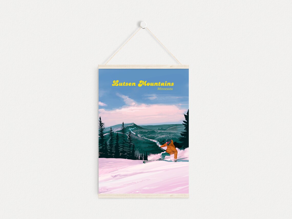 Lutsen Mountains Vintage Travel Poster, Minnesota - Image 4