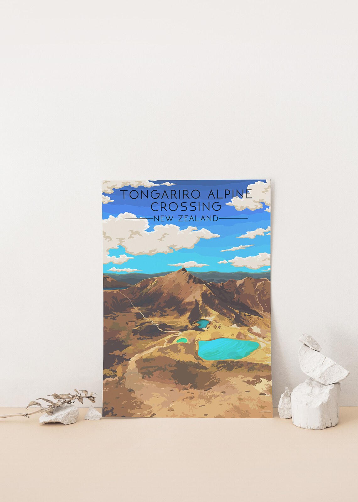 Tongariro Alpine Crossing New Zealand Travel Poster - Image 4